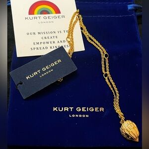 KURT GEIGER LONDON Pink Enamel Eagle Pendant Necklace